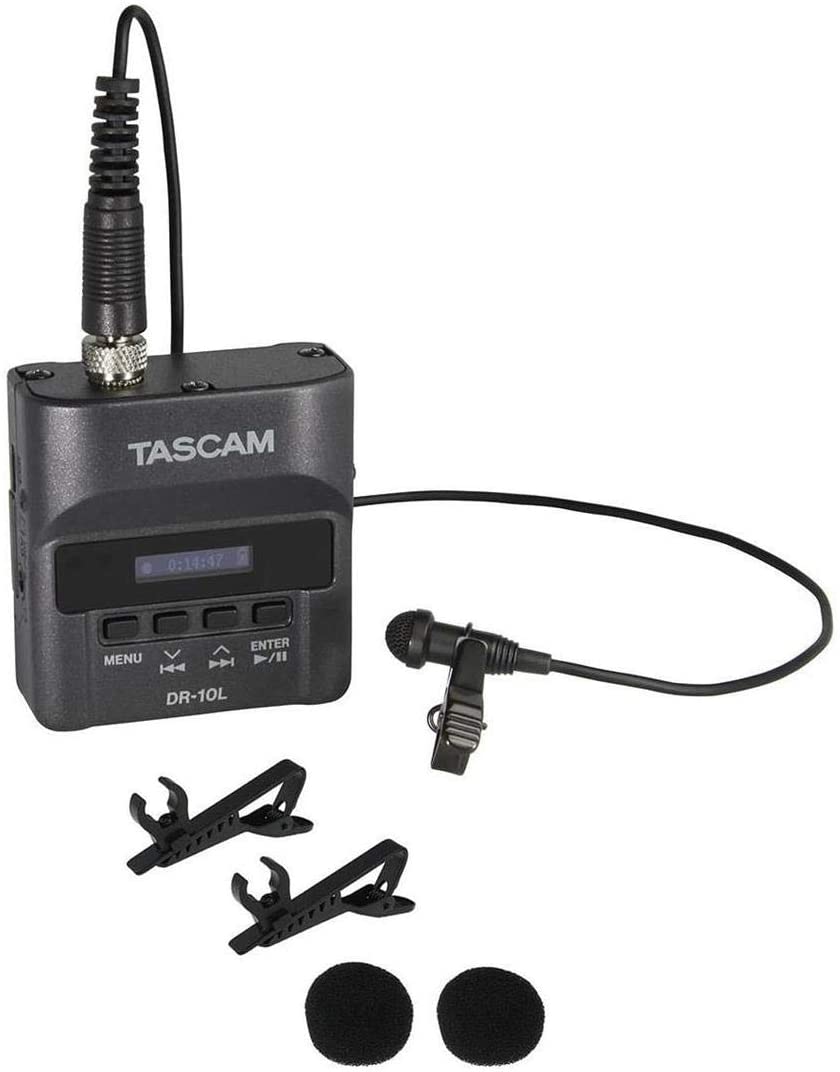 Tascam DR-10L Digital Audio Recorder with Lavalier Mic Black