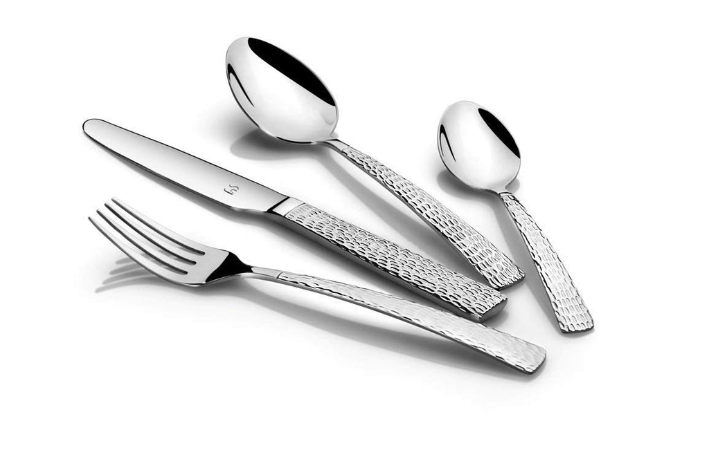 Detec™ FNS Madrid Hammer Finish 18 Pieces Cutlery Set with Leatherette Set