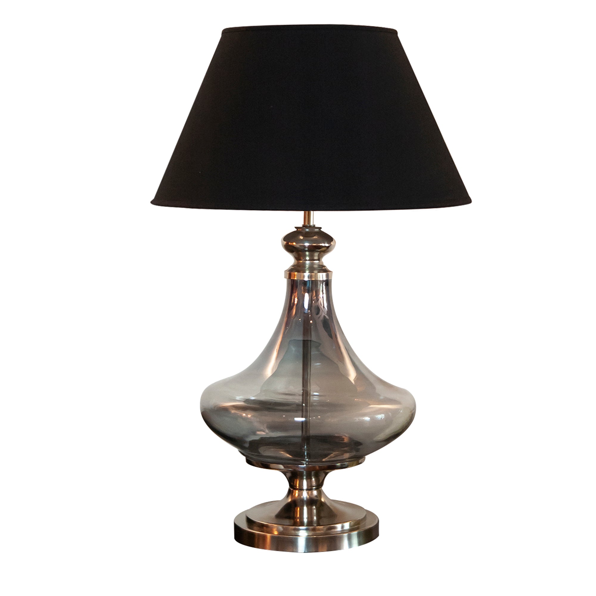 Detec Delicea Blue Luster Metal & Glass Table Lamp