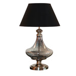 Load image into Gallery viewer, Detec Delicea Blue Luster Metal &amp; Glass Table Lamp
