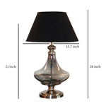 Load image into Gallery viewer, Detec Delicea Blue Luster Metal &amp; Glass Table Lamp
