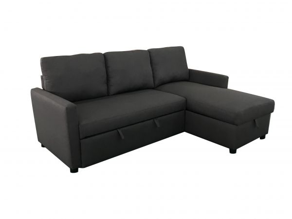 Detec™Corner Sofa Black and Sofa Bed With Storage