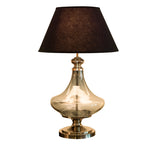 Load image into Gallery viewer, Detec Delicea Blue Luster Metal &amp; Glass Table Lamp
