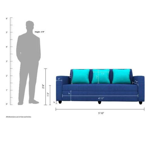 Detec™ Albania Fabric Blue Sofa Set