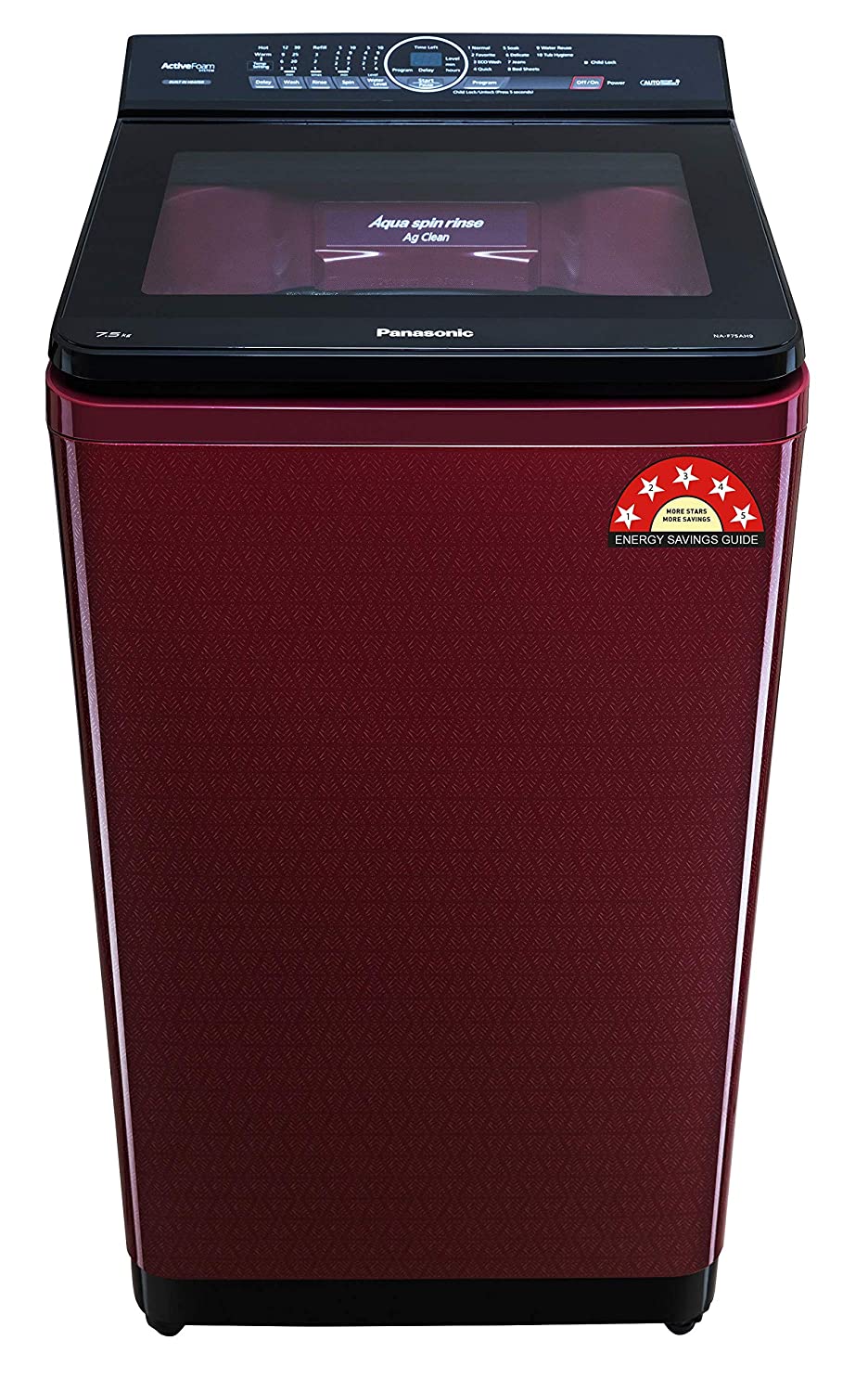 Panasonic 7.5 Kg 5 Star Built-in Heater Fully-automatic Top Loading Washing Machine Na-f75ah9rrb