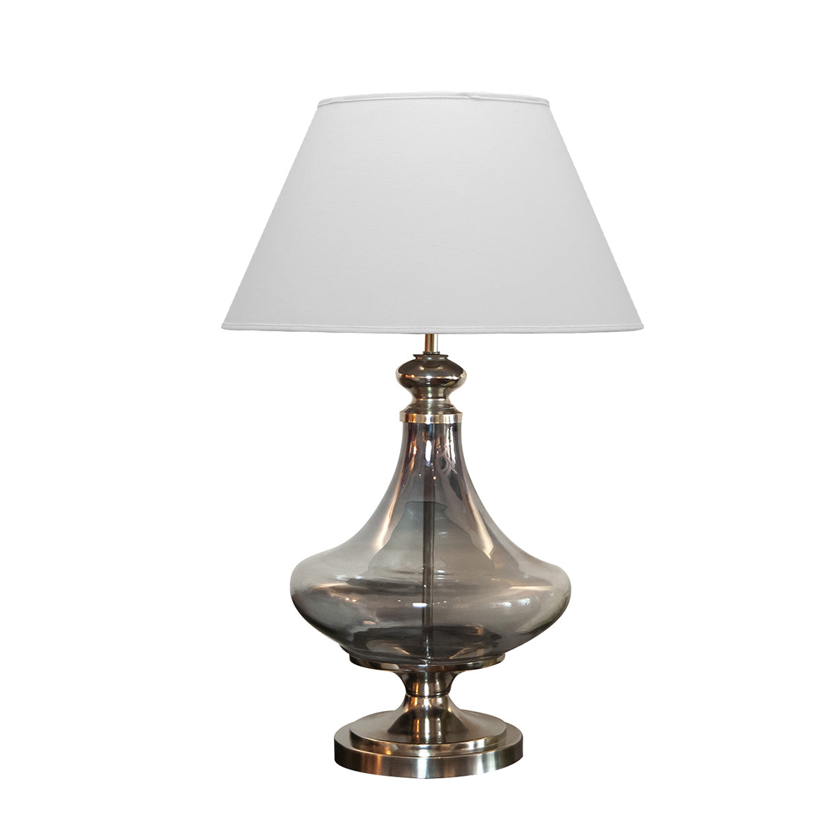 Detec Delicea Blue Luster Metal & Glass Table Lamp