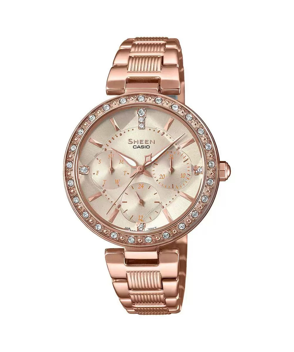 Casio Sheen SHE 3068PG 4AUDF SH211 Pink Gold IP Women's Watch