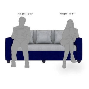 Detec™ Albania Fabric Grey and Blue Sofa Set