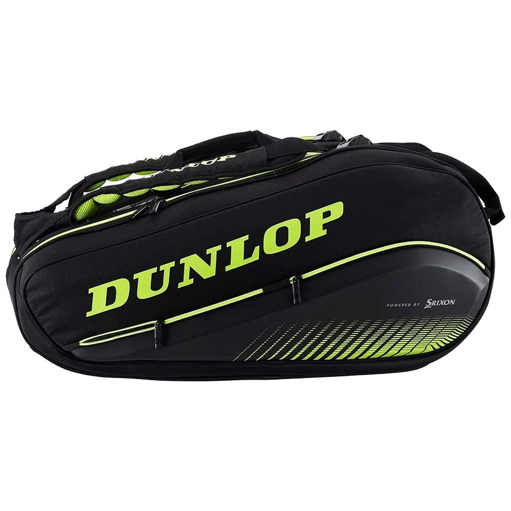 DUNLOP SX परफॉर्मेंस 12 पैक थर्मो टेनिस बैग काला और पीला