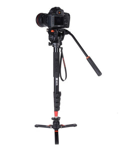 Kodak M575 Monopod with Metal Hydraulic Head and 3 Level Support Base Black