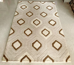 Detec™ Wool Hand Tufted Rug - Cream Color