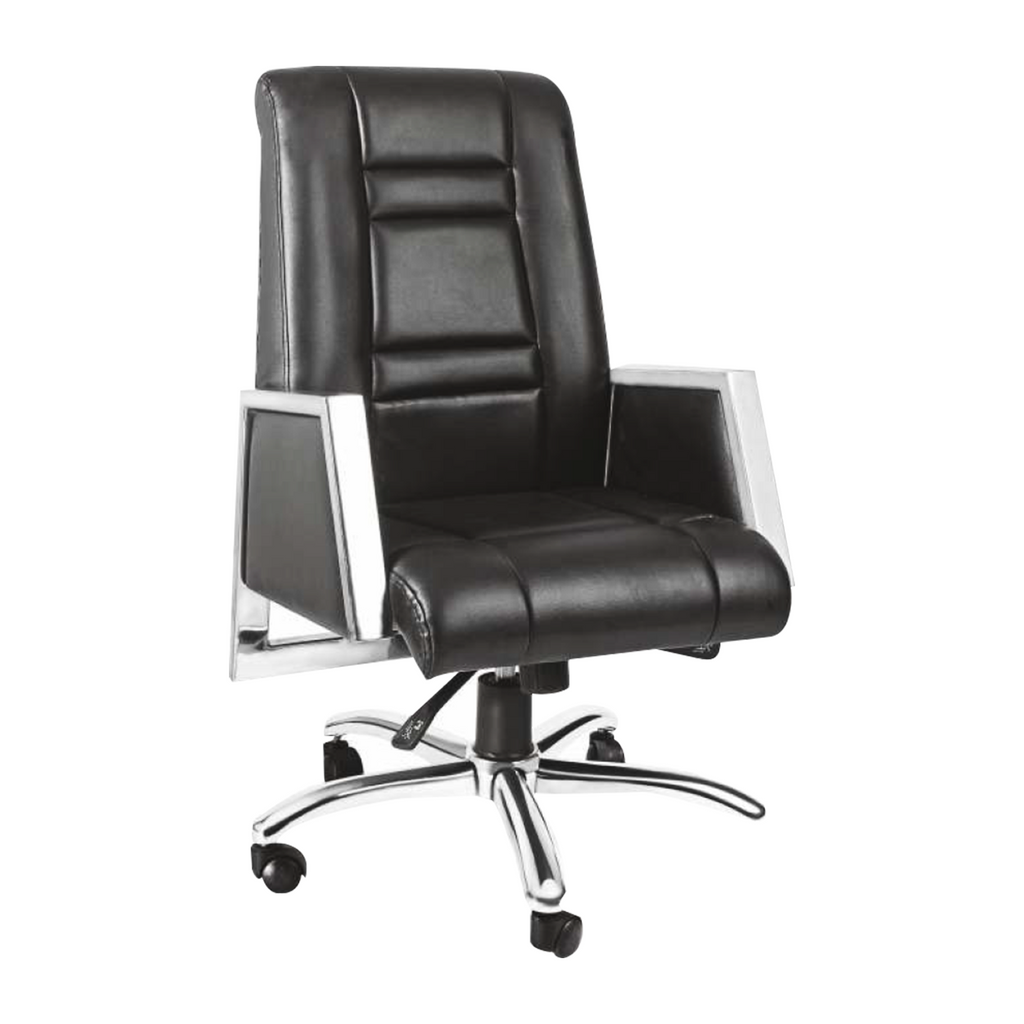 Detec™ Executive Low Back Chair, Sincro any locking mechanism, Side Covered Hydraulic crome base