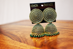 Load image into Gallery viewer, Detec Homzë Round Earrings - Green 
