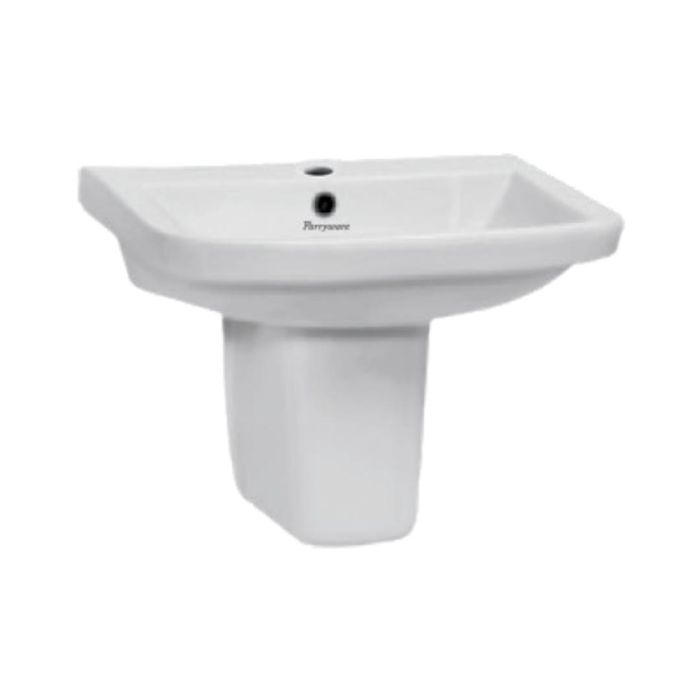 Parryware Half Pedestal Rectangle Shaped White Basin Area Zest C041D