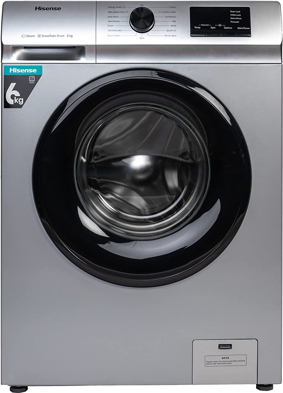 Hisense 6.0 Kg Fully Automatic Front Loading Washing Machine WFVB6010MS