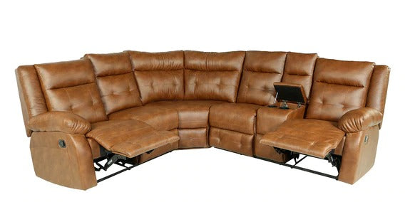 Detec™ Hans-Ulrich Corner Sofa with 2 Recliners - Bown Color