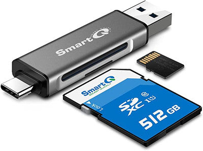 माइक्रोएसडीएक्ससी के लिए स्मार्टक्यू सी350 यूएसबी सी एसडी कार्ड रीडर और यूएसबी 3.0 सुपर स्पीड मेमोरी कार्ड एडाप्टर