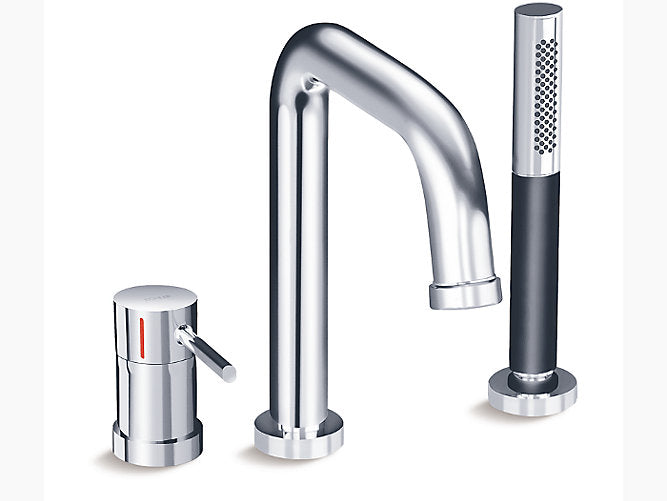 Kohler Cuff K-37312IN-B4-CP 3-hole bath filler with diverter for hand shower in polished chrome