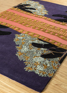 Jaipur Rugs Wunderkammer Wool And Viscose Material Weaving Hand Tufted 5'6x8 ft  Purple Velvet