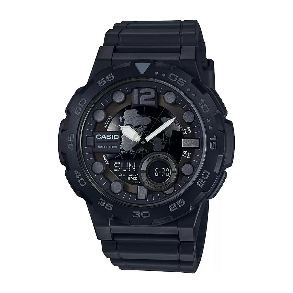 Casio Youth AEQ 100W 1BVDF AD217 Black Analog Digital Men's Watch