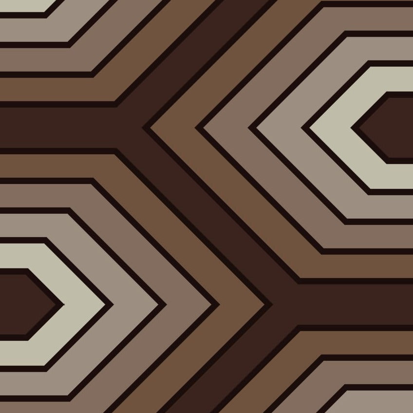 Detec™ Unique Pattern Woolen Rug - Brown