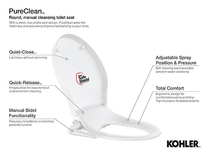 Kohler Pureclean Manual cleansing bidet seat (Round)