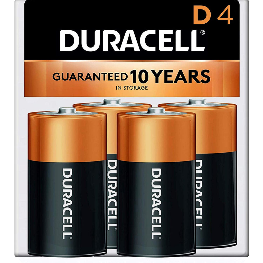 ड्यूरासेल - कॉपरटॉप डी क्षारीय बैटरी लंबे समय तक चलने वाली, घरेलू और व्यवसाय के लिए सर्वउद्देश्यीय डी बैटरी, कुल 4 सेल