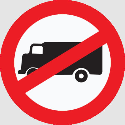 Detec™ ट्रक निषिद्ध रोड साइन (2 का पैक)