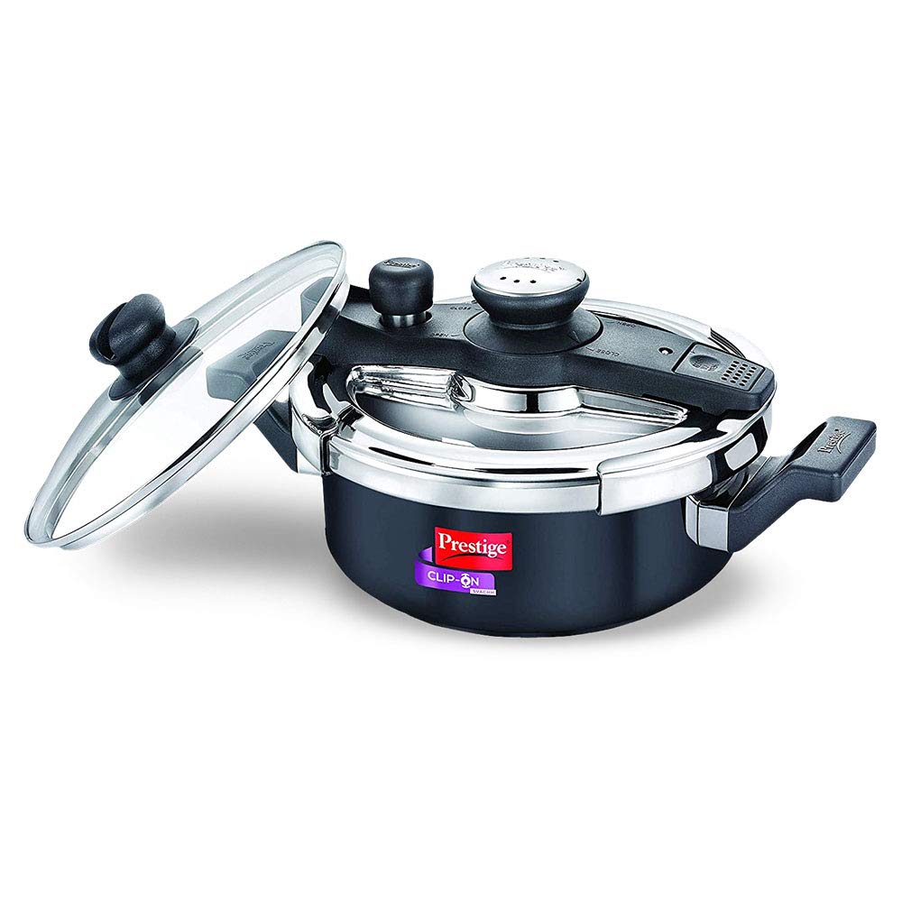 Prestige Svachh, 3 L, Hard Anodised Pressure Cooker, with deep lid for Spillage Control