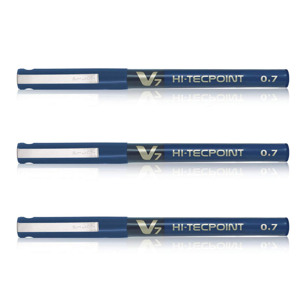 Detec™ Pilot V7 लिक्विड इंक रोलर बॉल पेन - ब्लू बॉडी, ब्लू इंक 60 का पैक