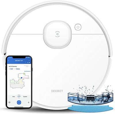 Ecovacs Deebot Ozmo N7 Robot Vacuum and Mop Cleaner White