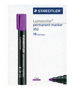 Detec™ Staedtler Lumocolor 352-6 Bullet Tip Permanent Marker - Violet (Pack of 10)