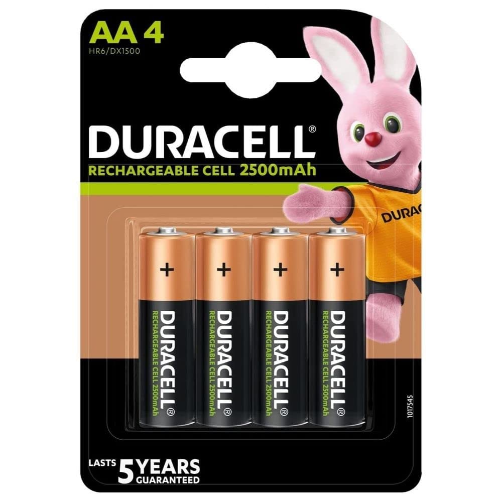 Open Box, Unused Duracell Rechargeable AA 2500mAh Batteries 4 Pcs