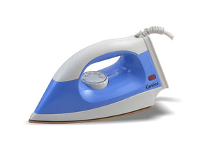 Candes Light Weight Electric Dry Iron White & Blue 100% Non Stick Teflon Coating