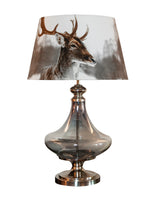 Load image into Gallery viewer, Detec Delicea Blue Luster Metal &amp; Glass Table Lamp
