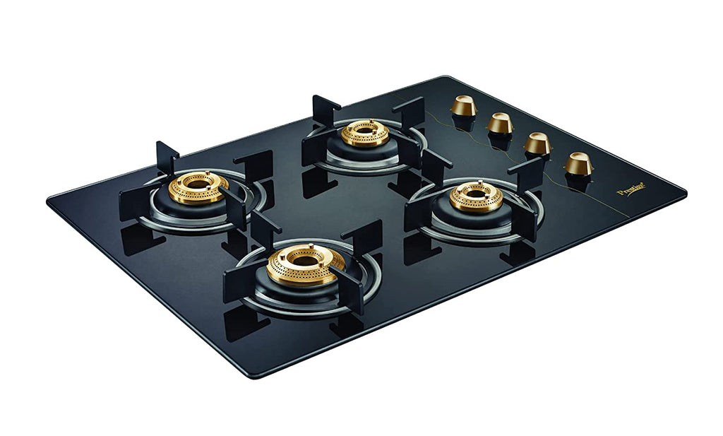 Prestige Euro L.P Gas Table With Toughened Glass Top, 4 Brass Burners