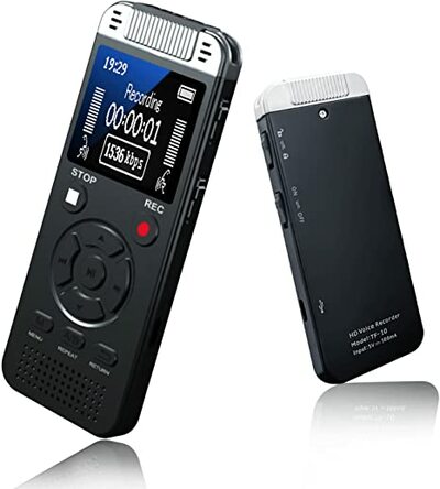 Hadio Digital Voice Recorder with Playback 1536kbps Stereo HD Digital Voice Activated Recorder