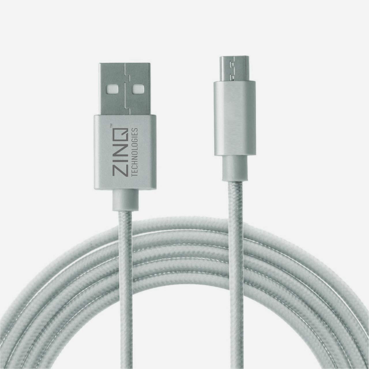 Open Box, Unused Zinq Technologies Nylon Braided Micro USB Cable Pack of 2