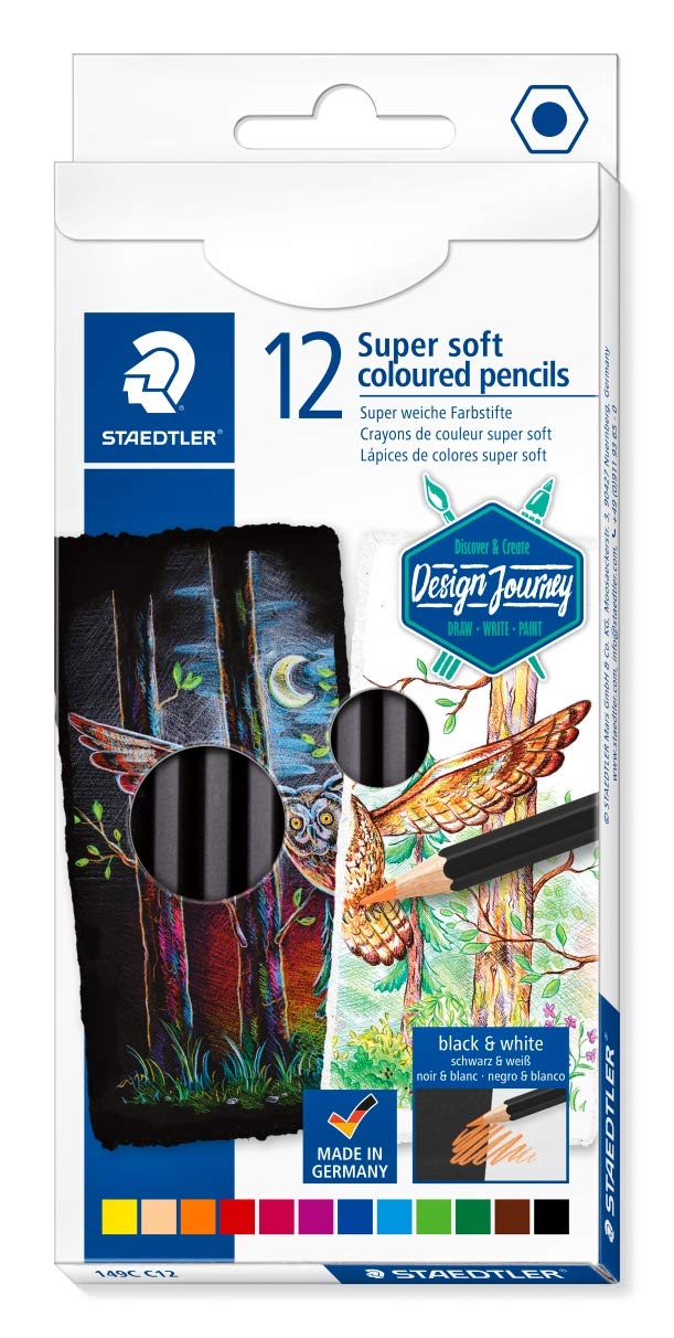 Detec™ Staedtler डिज़ाइन जर्नी सुपर सॉफ्ट कलर पेंसिल 12 सीएलआरएस 149C C12 के पैक में