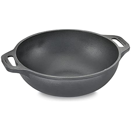 Prestige Cast Iron Cookware - Kadai, 260 mm, Black