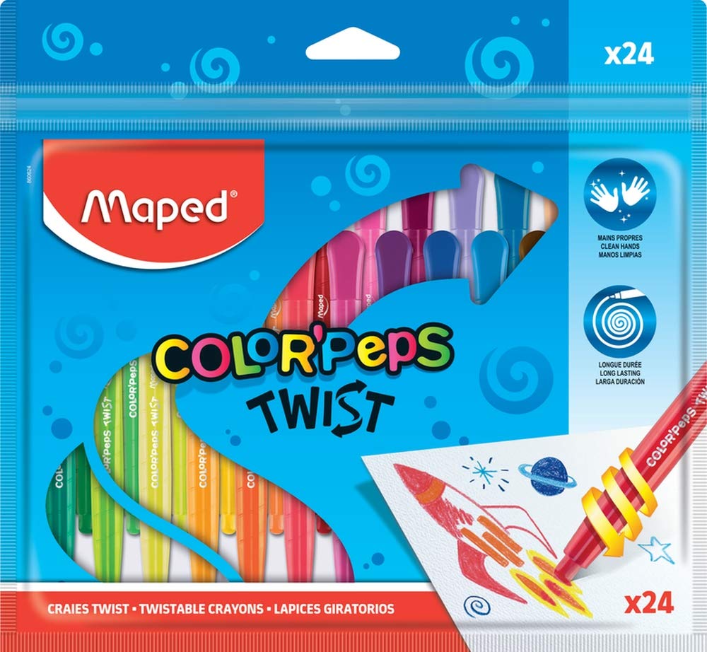 Detec™ Maped Color'Peps Twist Twistable Crayons Set of 24 Color Pack of 15