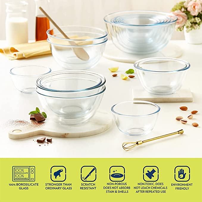 Borosil IH22MB06217 Mixing Bowl 1.7 ml Pack of 10