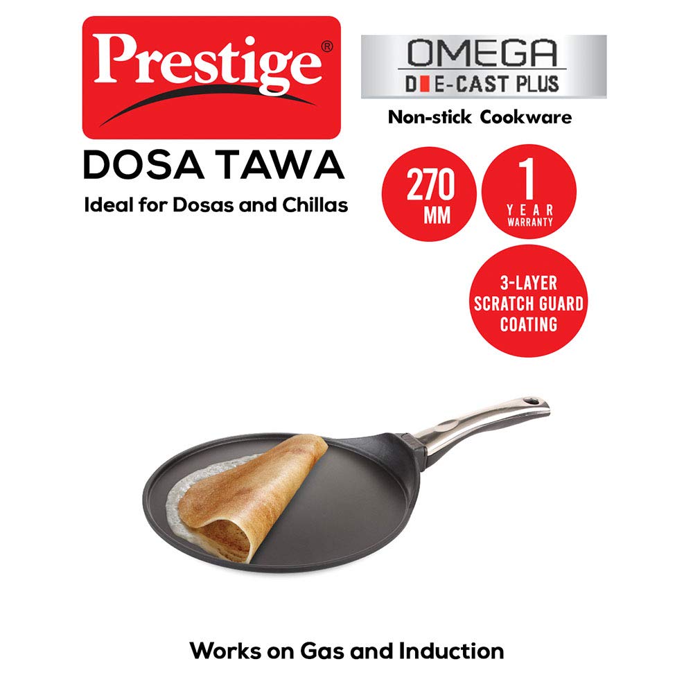 Prestige Die-Cast Plus Dosa Tawa With Heat Indicator