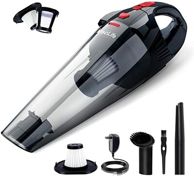 VacLife Handheld Vacuum Cyclone Hand Vacuum Cleaner Cordless for Car & Home Red VL706