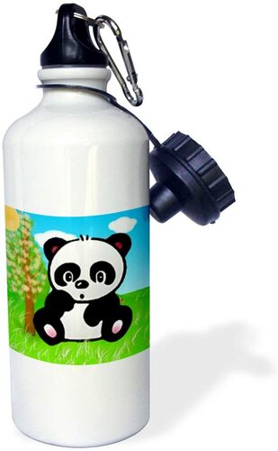 3डीरोज़ हैप्पी जिराफ़ स्पोर्ट्स पानी की बोतल, 21 औंस, सफ़ेद