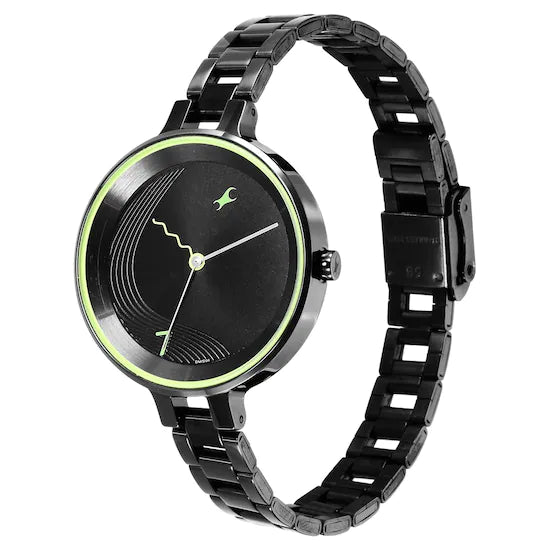 Fast track black outlet metal watch