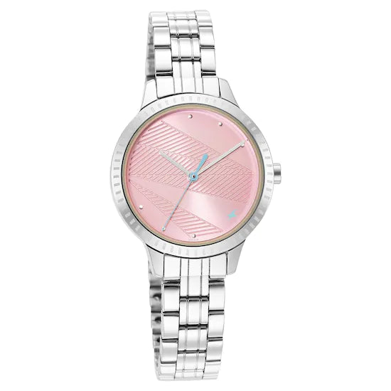 Fastrack Stunner 3.0 Pink dial Metal strap Watch 6267SM02