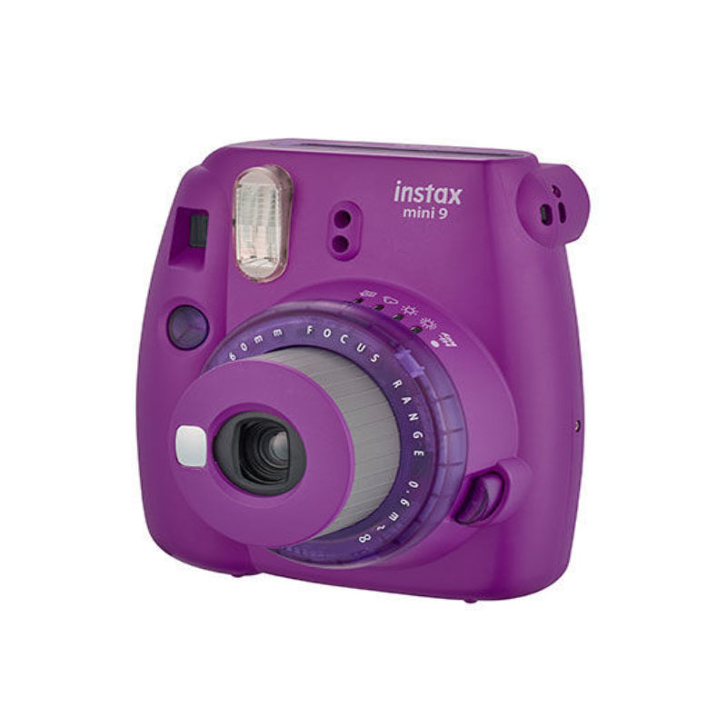 Open Box, Unused Fujifilm Instax Mini 9 Instant Camera Clear Purple Gift Box
