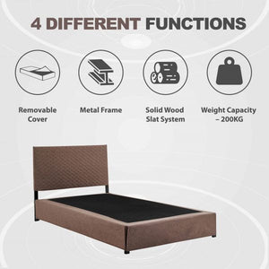 Detec™ Metro Single Bed in Brown Colour