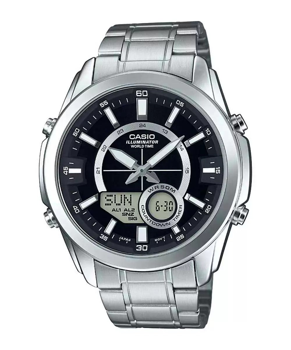 Casio Enticer Men Analog Digital Black Dial Watch AMW 810D 1AVDF A1216